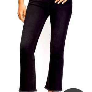 Loft black denim kick crop jeans